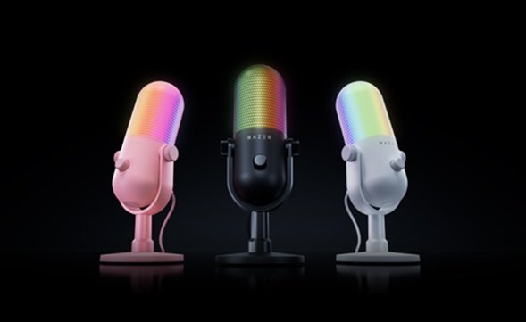 Razer lança o microfone Seiren V3 Chroma com DSP de 32 bits e IA